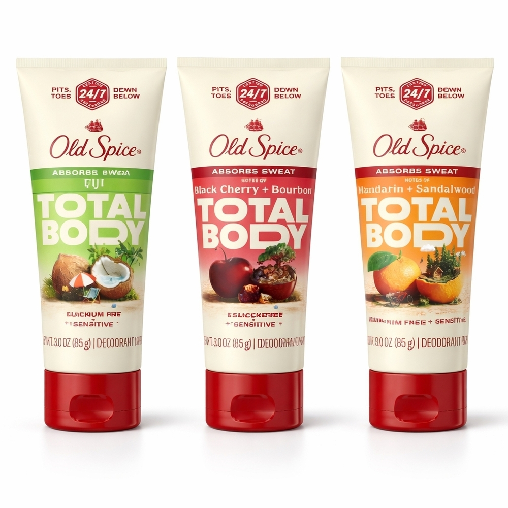 Old Spice Whole Body Deodorant Cream 3-Pack Variety Set - 3 Scents